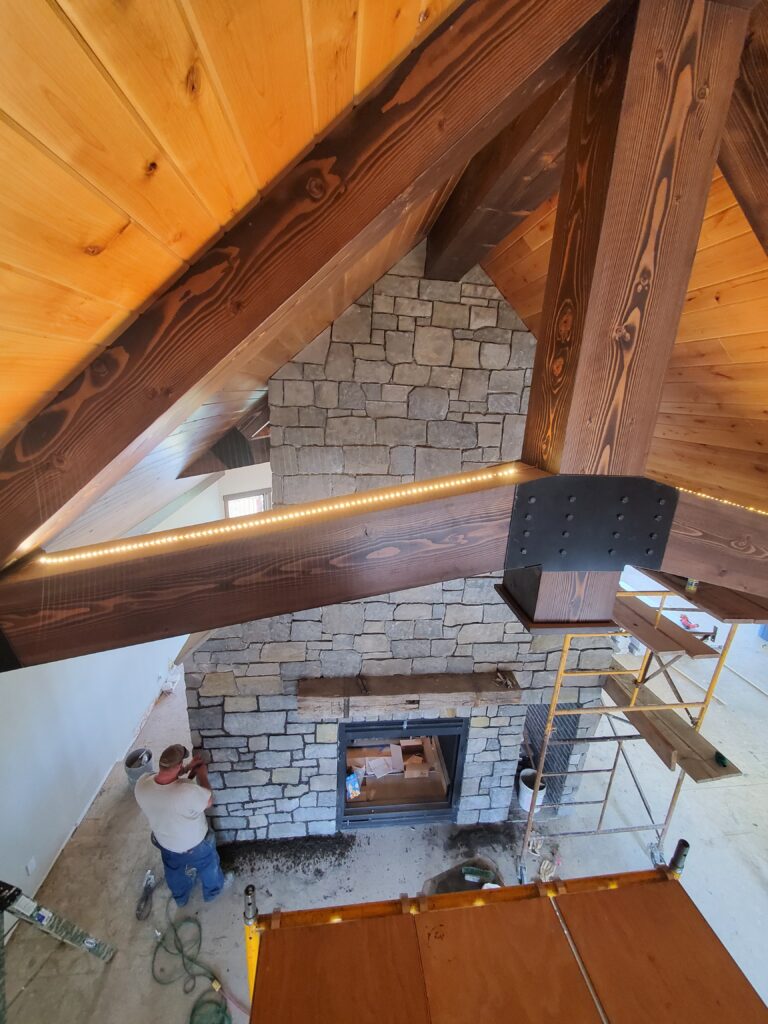 Beam Work and Custom Woodworks in Home Remodel completed by JG Carpentry in Spearfish, SD.